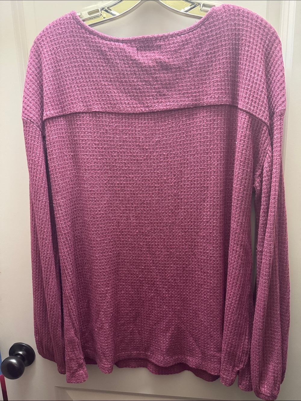 Wonderly Waffle Knit Hoodie - Plum - Picture 5 of 7